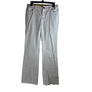 Lilly Pulitzer White Corduroy‎ Bootcut Pants Women's Casual Palm Tree Logo Sz 4